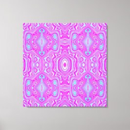 Trippy Shock rosa och Aqua Blue Abstrakt Mönster Canvastryck