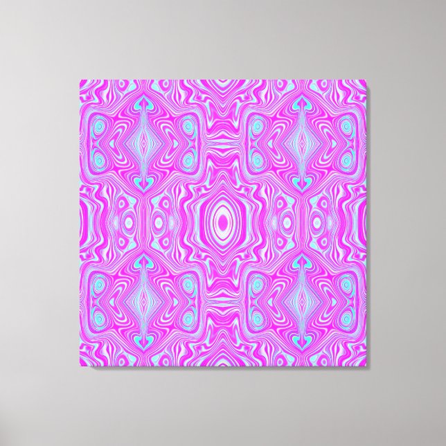 Trippy Shock rosa och Aqua Blue Abstrakt Mönster Canvastryck (Framsida)