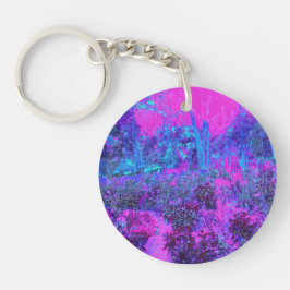 Trippy Shock rosa och Blue Impressionistic Landsca