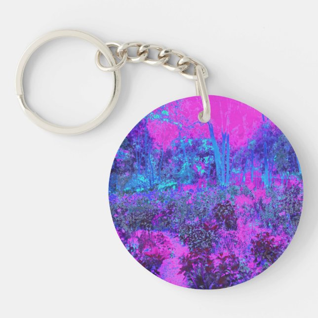 Trippy Shock rosa och Blue Impressionistic Landsca (Framsidan)