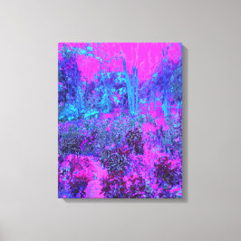 Trippy Shock rosa och Blue Impressionistic Landsca Canvastryck