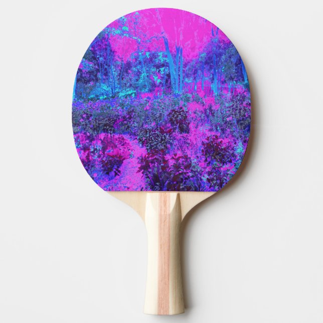 Trippy Shock rosa och Blue Impressionistic Landsca Pingisracket (Framsidan)