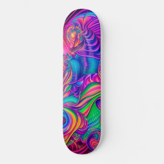 Trippy skateboard-design med en psykodelisk stil mini skateboard bräda 18,5 cm