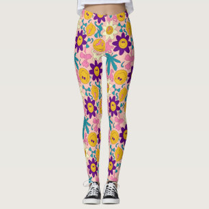 Trippy Smiley Seamless Mönster Leggings