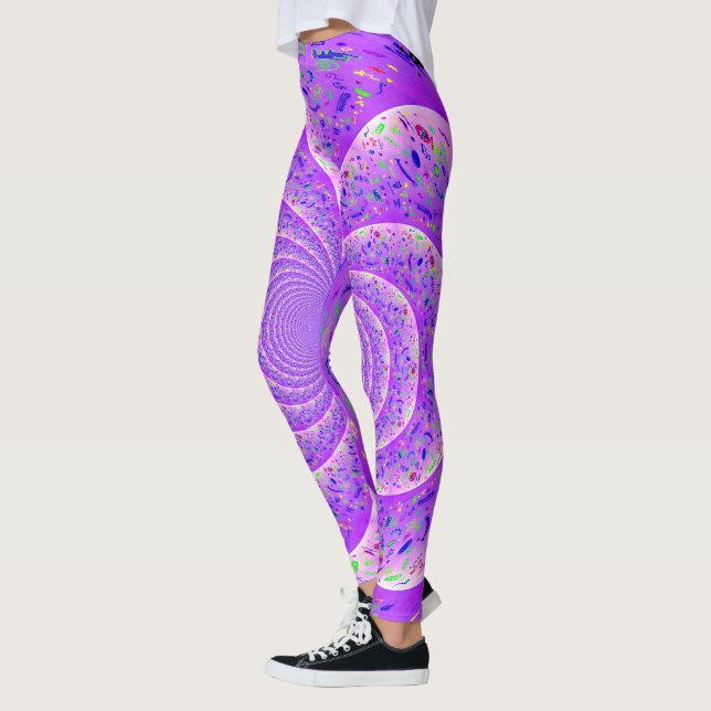 Trippy Spiral Lila Leggings (Vänster)