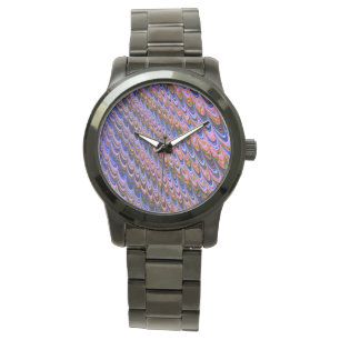 Trippy Squiggly Ripply Bohemian Funky Fractal Art Armbandsur