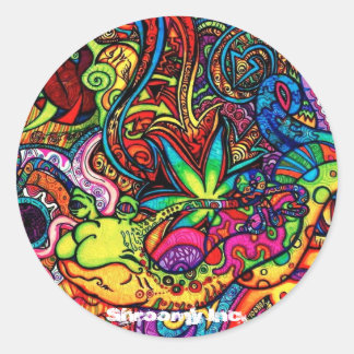 Trippy Sticker Runt Klistermärke