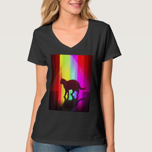 Trippy Surreal Cat Acidwave Aesthetic Surrealism R T Shirt (Framsida)