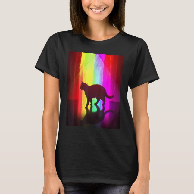 Trippy Surreal Cat Acidwave Aesthetic Surrealism R T Shirt (Framsida)