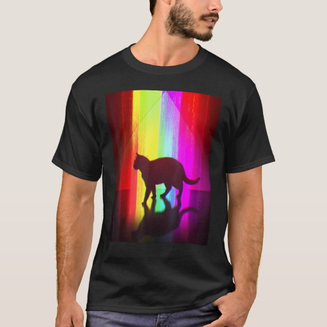 Trippy Surreal Cat Acidwave Aesthetic Surrealism R T Shirt (Framsida)