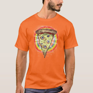 Trippy syrlig regnbågepizzaskjorta tee shirt