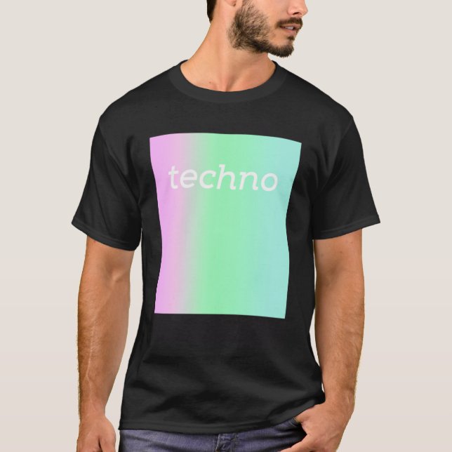 Trippy Techno EDM Electronic Dance Music T Shirt (Framsida)
