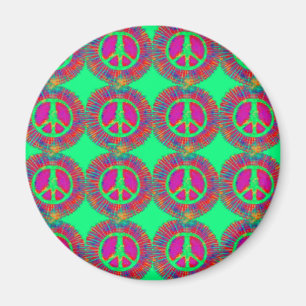 Trippy Tie-Dye Psychedelic-Fredstecken Magnet