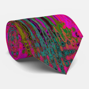 Trippy Turcos Abstrakt Retro Atomic Vågar Slips