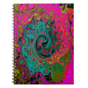 Trippy Turcos Abstrakt Retro Liquid Swirl Anteckningsbok