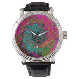 Trippy Turcos Abstrakt Retro Liquid Swirl Armbandsur