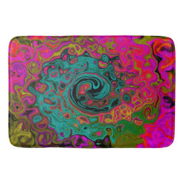 Trippy Turcos Abstrakt Retro Liquid Swirl Badrumsmatta