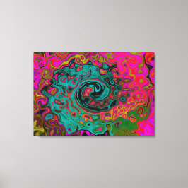 Trippy Turcos Abstrakt Retro Liquid Swirl Canvastryck