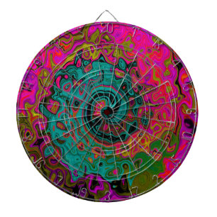Trippy Turcos Abstrakt Retro Liquid Swirl Darttavla