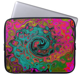 Trippy Turcos Abstrakt Retro Liquid Swirl Laptop Fodral