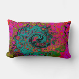 Trippy Turcos Abstrakt Retro Liquid Swirl Lumbarkudde