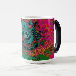 Trippy Turcos Abstrakt Retro Liquid Swirl Magisk Mugg