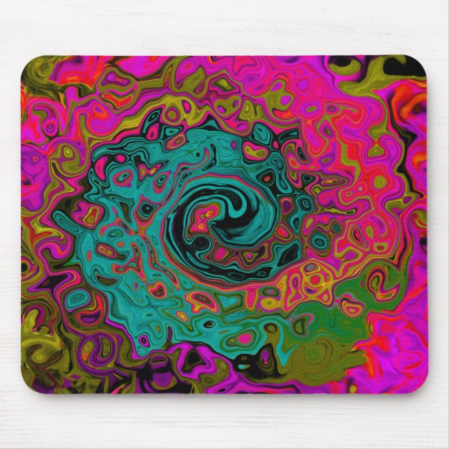Trippy Turcos Abstrakt Retro Liquid Swirl Musmatta (Framsidan)