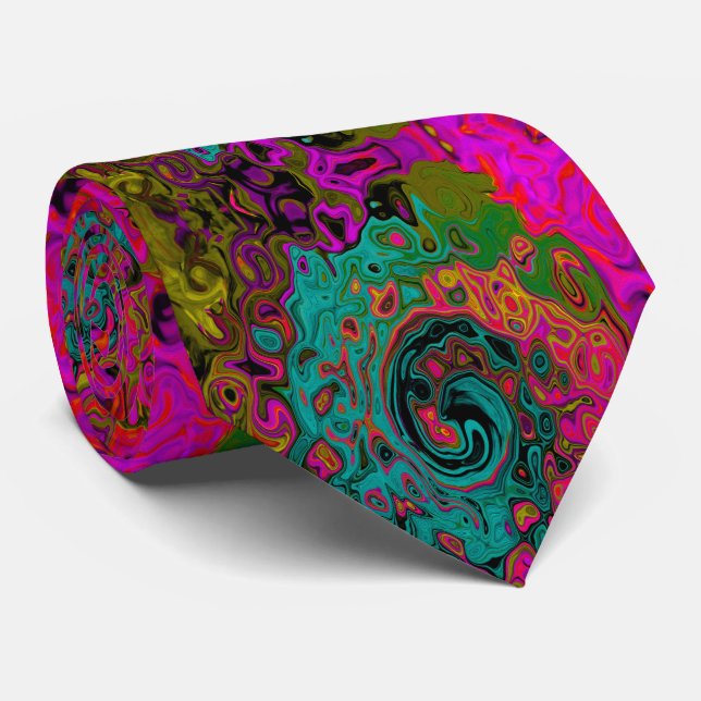 Trippy Turcos Abstrakt Retro Liquid Swirl Slips (Rullad)