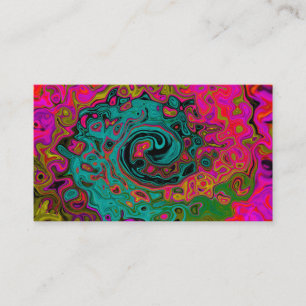 Trippy Turcos Abstrakt Retro Liquid Swirl Visitkort