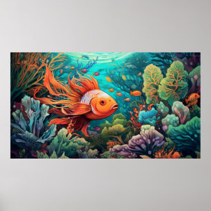 Trippy undervattensfisk poster
