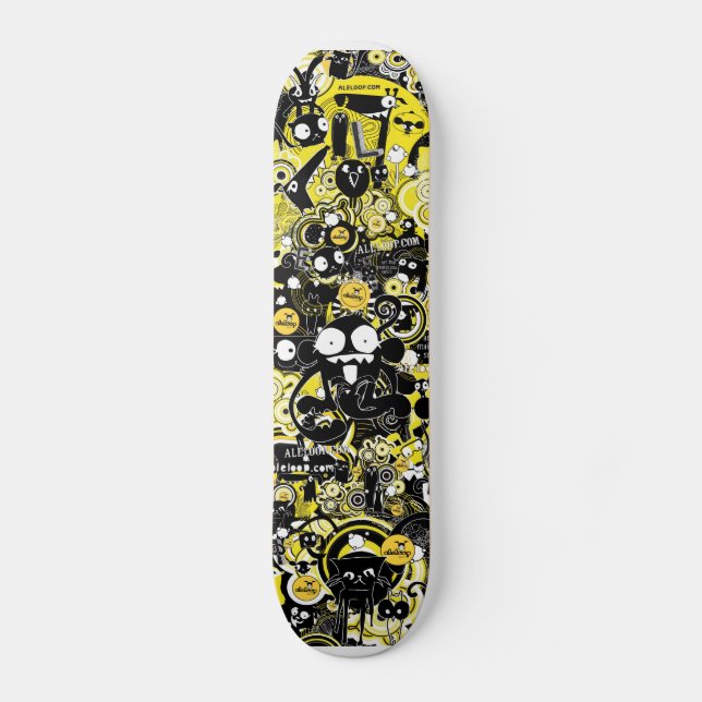 Trippy utrymmeutomjordingar old school skateboard bräda 21,6 cm (Framsida)