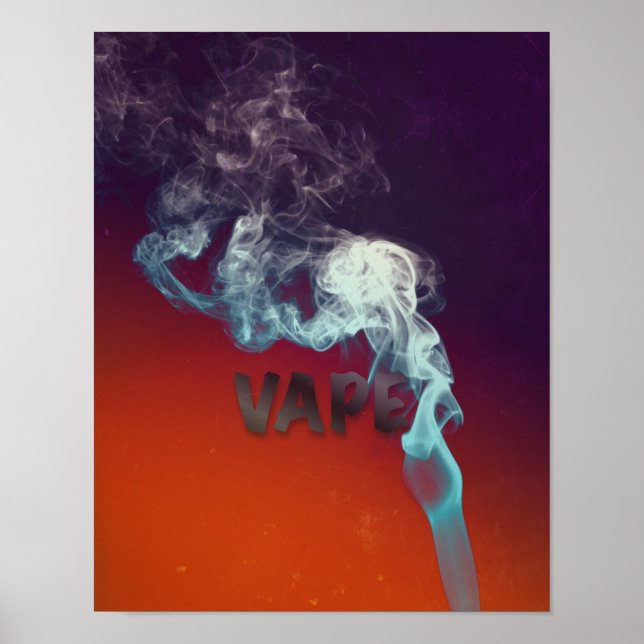Trippy Vape Cloud Grunge Premium Poster (Framsidan)