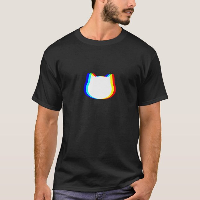 Trippy Vaporwave Cat Halloween Techno Rave EDM Pre T Shirt (Framsida)