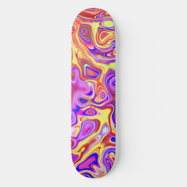 Trippy Vibrant Mini Skateboard Bräda 18,5 Cm (Framsida)