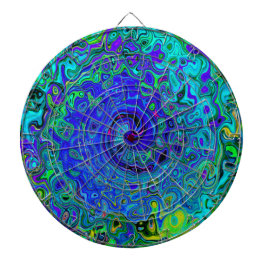 Trippy Violet Blue Abstrakt Retro Liquid Swirl Darttavla