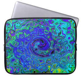 Trippy Violet Blue Abstrakt Retro Liquid Swirl Laptop Fodral