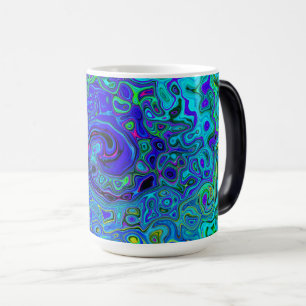 Trippy Violet Blue Abstrakt Retro Liquid Swirl Magisk Mugg