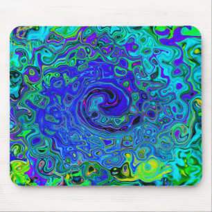 Trippy Violet Blue Abstrakt Retro Liquid Swirl Musmatta