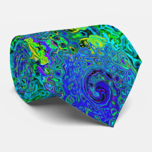 Trippy Violet Blue Abstrakt Retro Liquid Swirl Slips