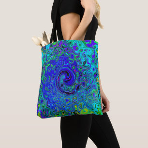 Trippy Violet Blue Abstrakt Retro Liquid Swirl Tygkasse