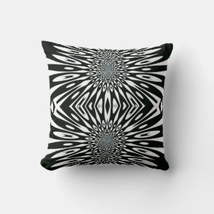 Trippy Vision Black White Optical Mönster Cushion Kudde