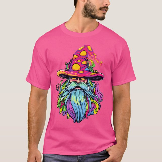 Trippy Wizard Forest Party Psychedelic Edm Rave T Shirt (Framsida)