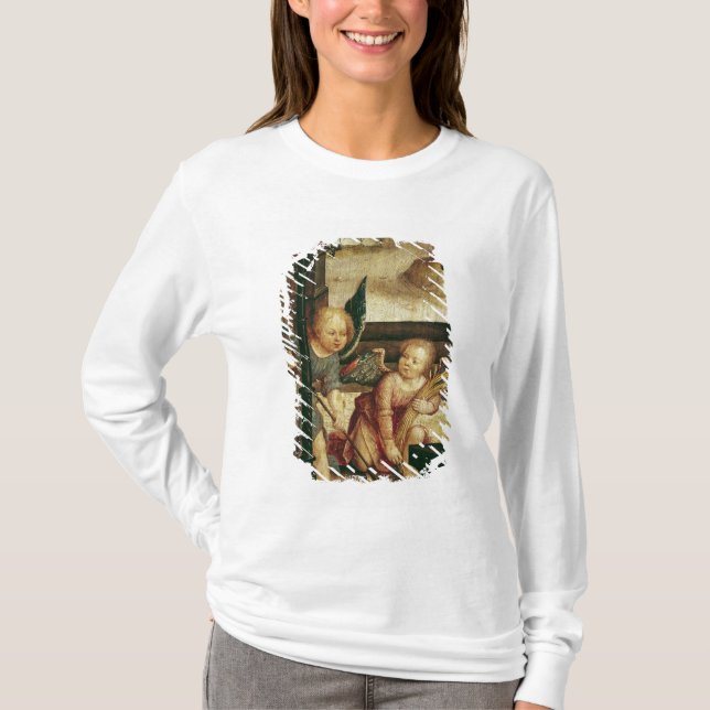 Triptych av tillbedjan av barnet t shirt (Framsida)