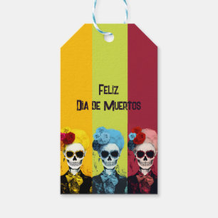 Triptych de Muertos Calavera Catrina Presentetikett
