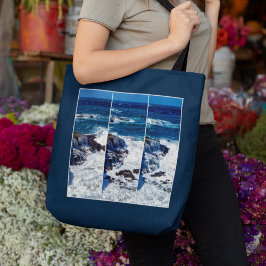 Triptych för att krossa Vågar på Sten-totetiketten Tygkasse