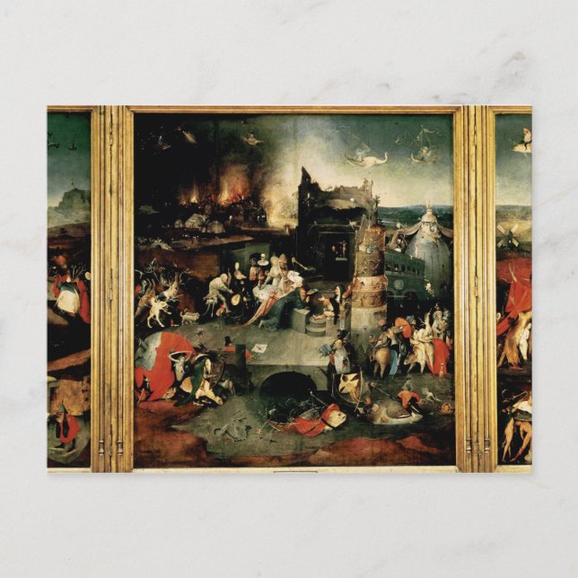 Triptych: Frestelsen av St Anthony Vykort (Framsida)