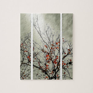 Triptych med naturlig bevekelsegrund pussel