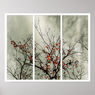 Triptych med naturligt motiv poster