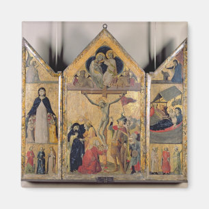 Triptych med platser från livet av magnet