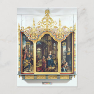 Triptych of the Adoration of the Infant Jesus Vykort